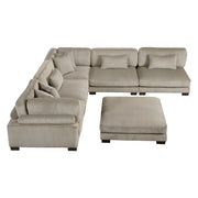 8555GB*6OT (6)6-Piece Modular Sectional with Ottoman - 8555GB*6OT