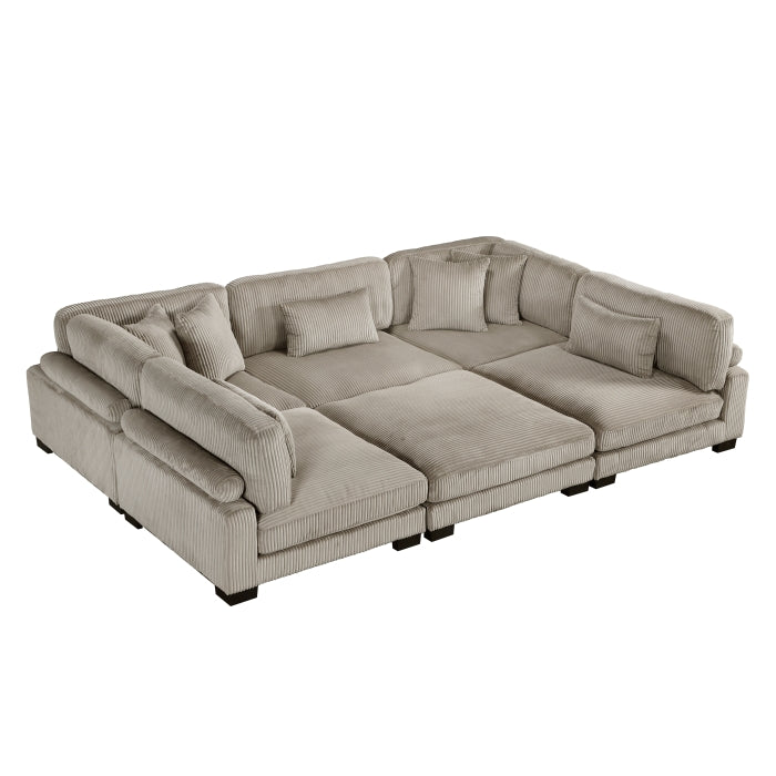 8555GB*6OT (6)6-Piece Modular Sectional with Ottoman - 8555GB*6OT