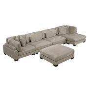 8555GB*CR2ACVCOT (5)5-Piece Modular Sectional with Reversible Chaise and Ottoman - 8555GB*CR2ACVCOT
