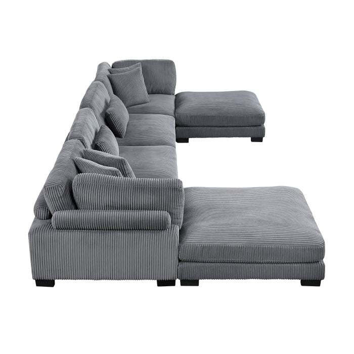 8555GY*2CR2AC2OT (6)6-Piece Modular Sectional with Ottomans - 8555GY*2CR2AC2OT