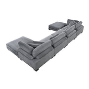8555GY*2CR2AC2OT (6)6-Piece Modular Sectional with Ottomans - 8555GY*2CR2AC2OT