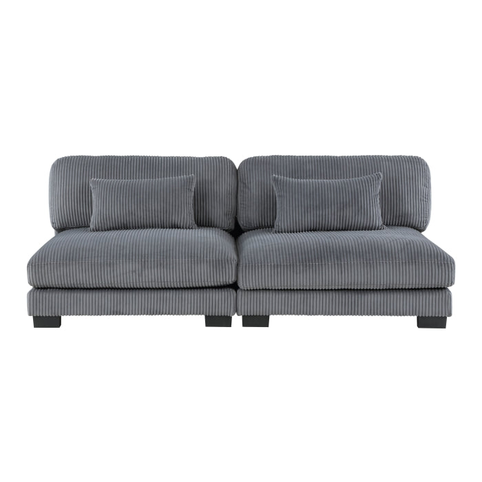 8555GY*2CR2AC2OT (6)6-Piece Modular Sectional with Ottomans - 8555GY*2CR2AC2OT