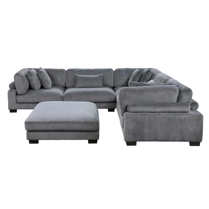 8555GY*3CR2ACOT (6)6-Piece Modular Sectional with Ottoman - 8555GY*3CR2ACOT