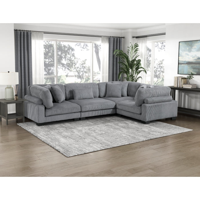 8555GY*3CRAC (4)4-Piece Modular Sectional - 8555GY*3CRAC