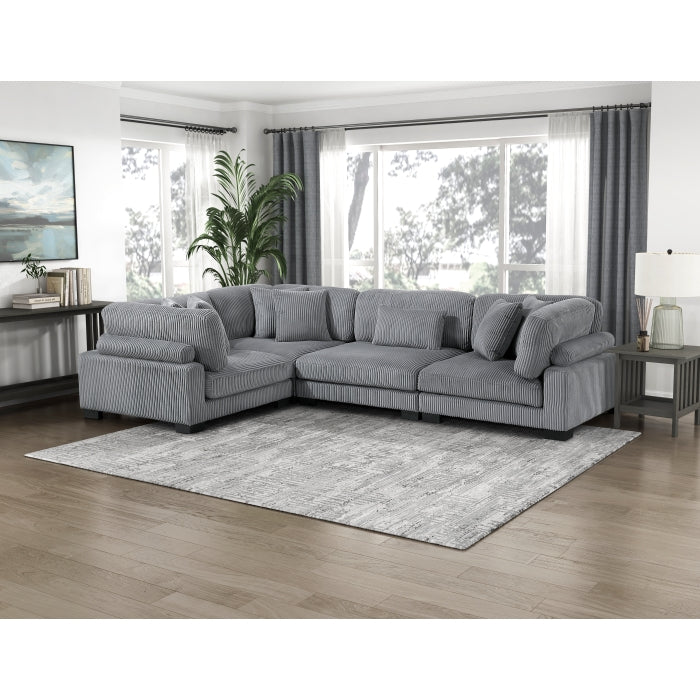 8555GY*3CRAC (4)4-Piece Modular Sectional - 8555GY*3CRAC