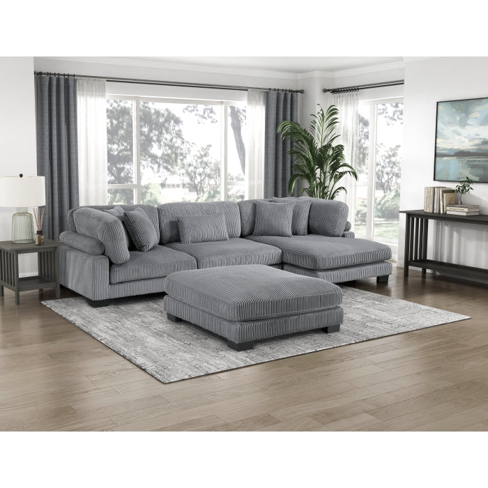 8555GY*CRACVCOT (4)4-Piece Modular Sectional with Reversible Chaise and Ottoman - 8555GY*CRACVCOT