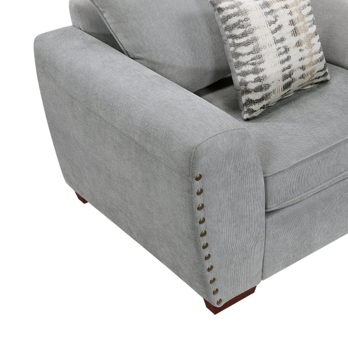 8579GY*2 2pc Set: Sofa, Love - 8579GY*2