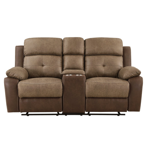 8599BR-2 Double Glider Reclining Love Seat with Center Console - 8599BR-2