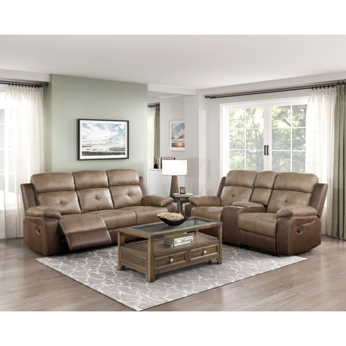 8599BR-2 Double Glider Reclining Love Seat with Center Console - 8599BR-2