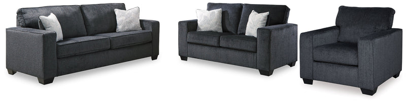 Altari Slate Sofa, Loveseat and Chair from Ashley - Luna Furniture