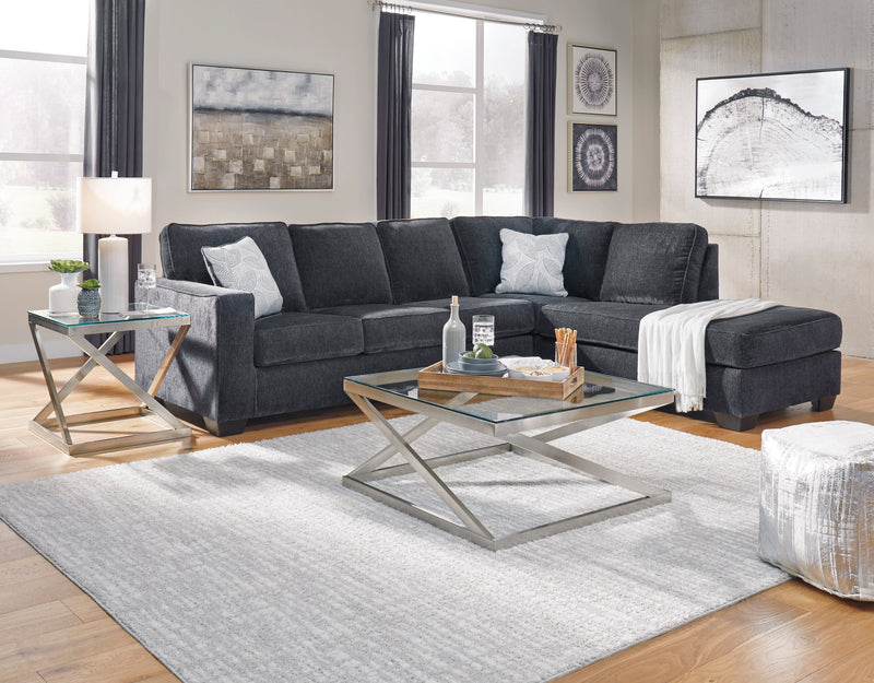 Altari Slate RAF Full Sleeper Sectional - Luna Furniture