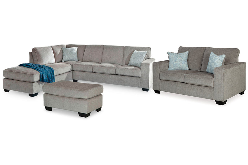 Altari Alloy 2-Piece Sectional with Chaise, Loveseat and Ottoman -  Ashley - Luna Furniture
