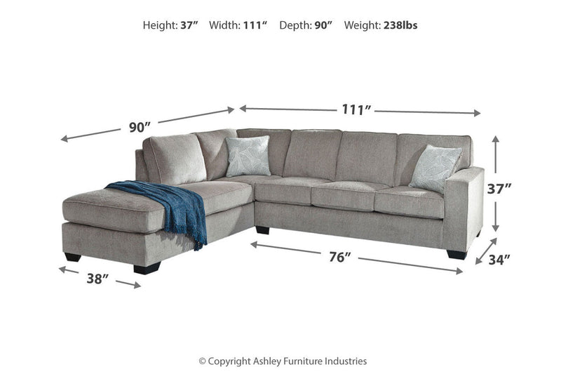 Altari Alloy 2-Piece Sectional with Chaise, Loveseat and Ottoman -  Ashley - Luna Furniture