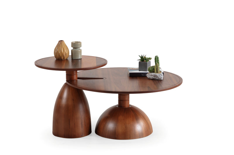 873 Walnut 2 Pc Coffee Table Set - Gate FurnitureCoffee Table