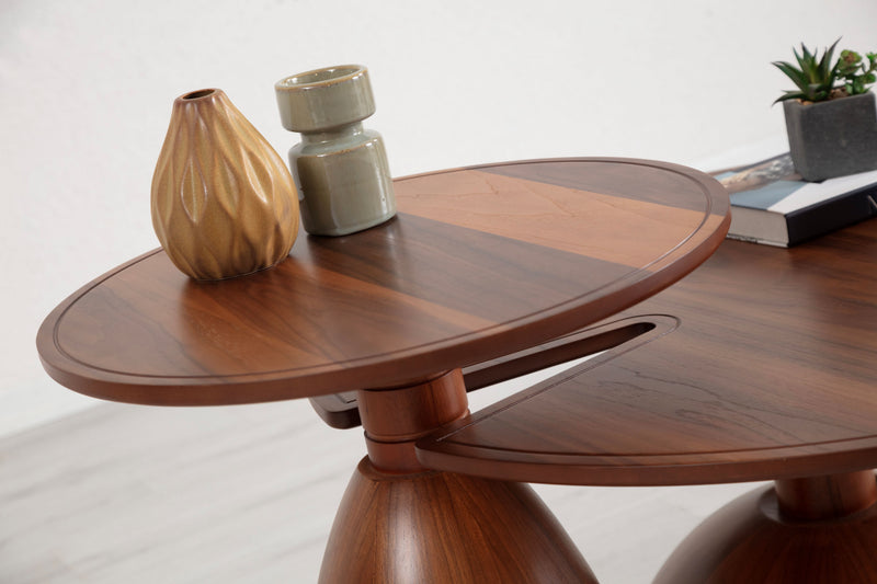 873 Walnut 2 Pc Coffee Table Set - Gate FurnitureCoffee Table