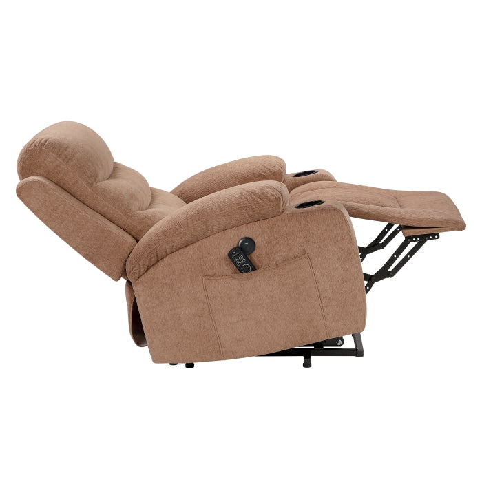 9000BRW-1LTM Power Lift Chair with Massage, Heat, Charging Ports and Cup-holders - 9000BRW-1LTM