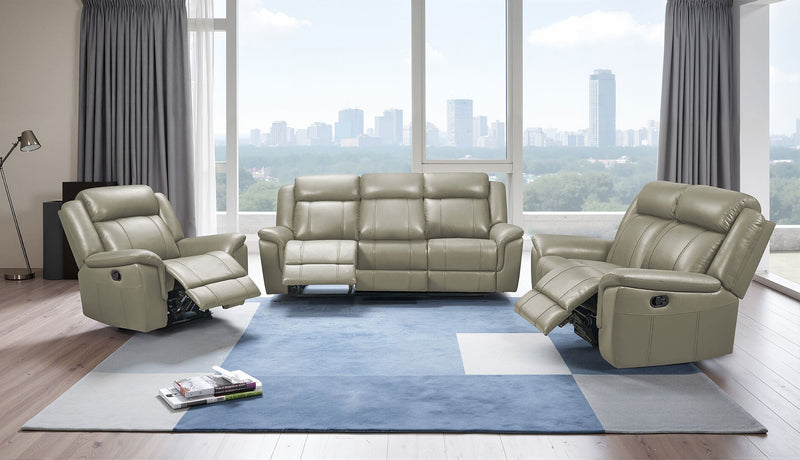 9015 Grey W/ Manual Recliner Set - p14093