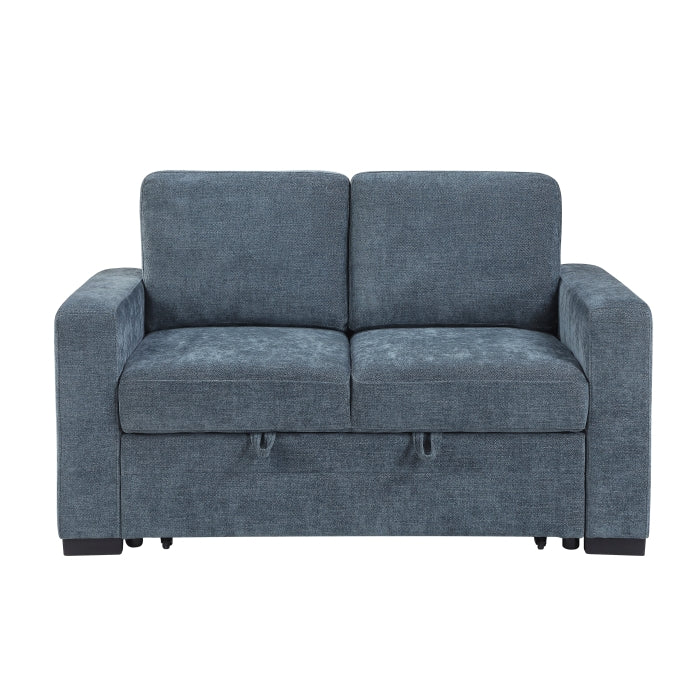 9027BUE-2CL Convertible Love Seat with Pull-out Bed - 9027BUE-2CL