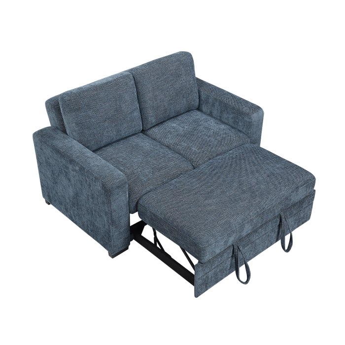 9027BUE-2CL Convertible Love Seat with Pull-out Bed - 9027BUE-2CL