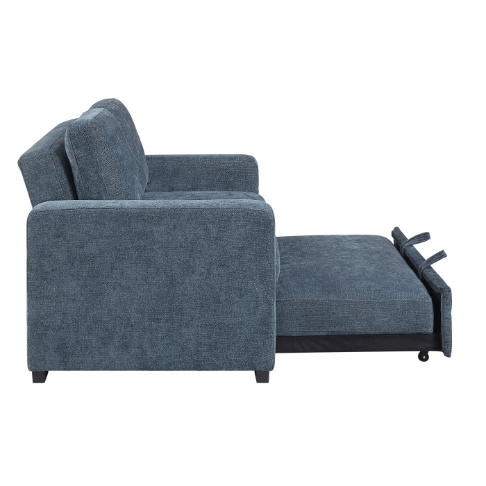 9027BUE-2CL Convertible Love Seat with Pull-out Bed - 9027BUE-2CL