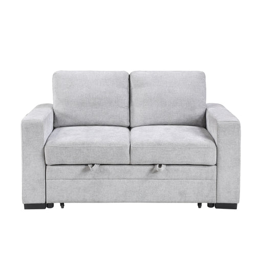 9027GRY-2CL Convertible Love Seat with Pull-out Bed - 9027GRY-2CL