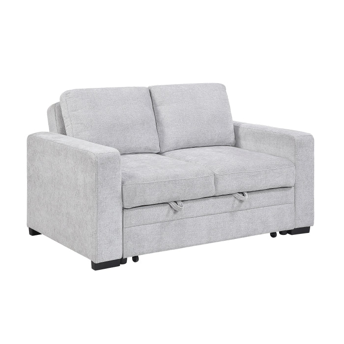 9027GRY-2CL Convertible Love Seat with Pull-out Bed - 9027GRY-2CL