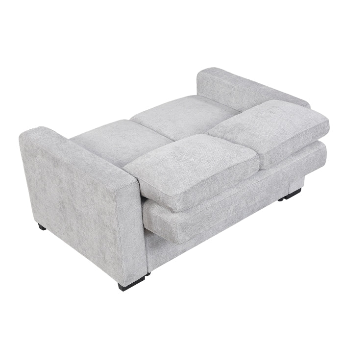 9027GRY-2CL Convertible Love Seat with Pull-out Bed - 9027GRY-2CL