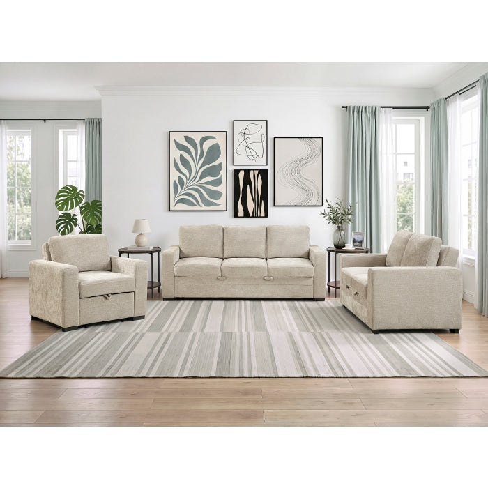9027TPE-2CL Convertible Love Seat with Pull-out Bed - 9027TPE-2CL