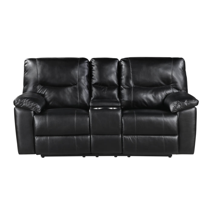 9037BLK*2 2pc Set: Sofa, Love - 9037BLK*2