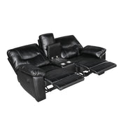 9037BLK*2 2pc Set: Sofa, Love - 9037BLK*2