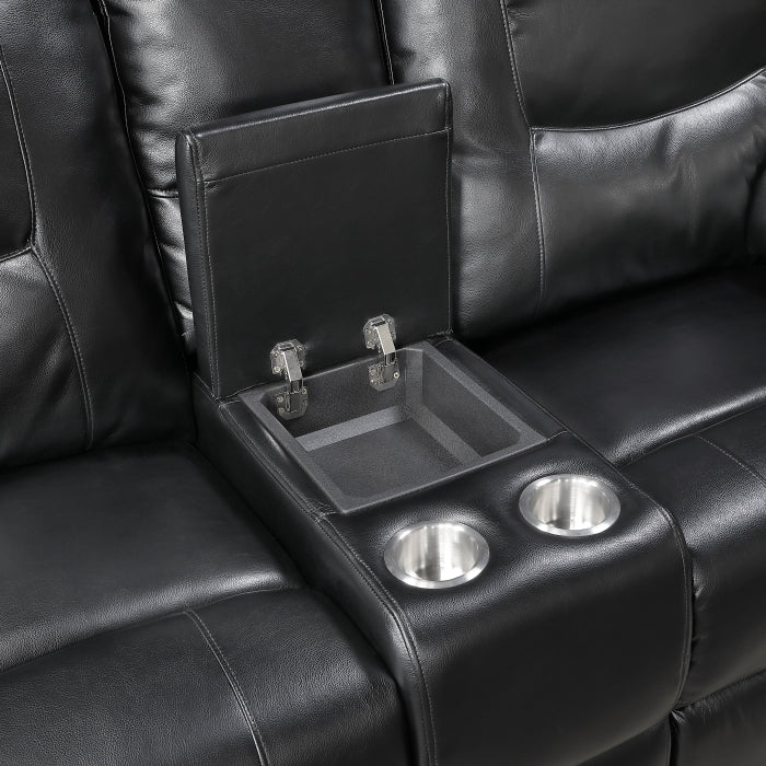 9037BLK*2 2pc Set: Sofa, Love - 9037BLK*2
