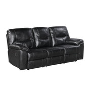 9037BLK-3 Double Reclining Sofa with Drop-Down Cup Holders - 9037BLK-3