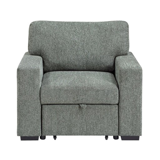 9050GRN-1SL Chair with Pull-out Ottoman, Arms with Shelves and Charging Ports - 9050GRN-1SL