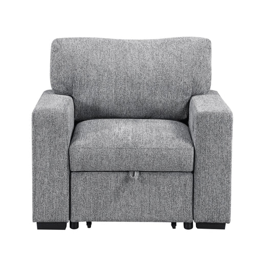 9050GRY-1SL Chair with Pull-out Ottoman, Arms with Shelves and Charging Ports - 9050GRY-1SL