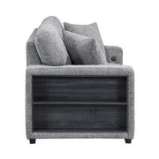 9050GRY-2SL Love Seat with Pull-out Bed, Arms with Shelves and Charging Ports - 9050GRY-2SL