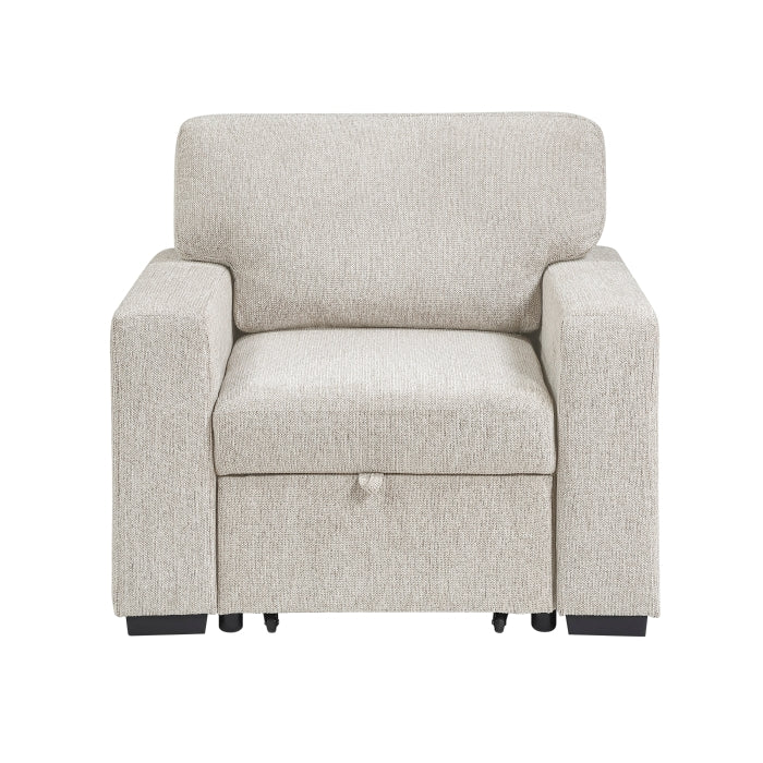 9050TPE-1SL Chair with Pull-out Ottoman, Arms with Shelves and Charging Ports - 9050TPE-1SL