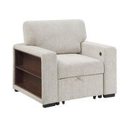 9050TPE-1SL Chair with Pull-out Ottoman, Arms with Shelves and Charging Ports - 9050TPE-1SL