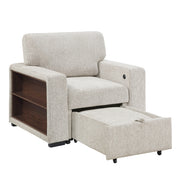 9050TPE-1SL Chair with Pull-out Ottoman, Arms with Shelves and Charging Ports - 9050TPE-1SL