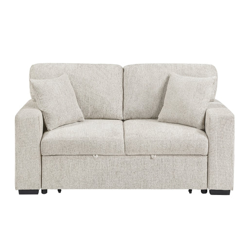 9050TPE-2SL Convertible Love Seat with Pull-out Bed, Arms with Shelves and Charging Ports - 9050TPE-2SL