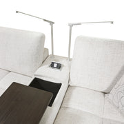 9067TPE*6LC1R 6-Piece Modular Sectional with Left Chaise, Console with Hidden Storage, Wireless Speakers, Wireless Chargers, Swivel Table Top, Reading Lights and Charging Ports - 9067TPE*6LC1R