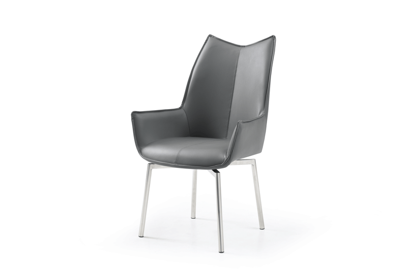 9087 Table Dark grey with 1218 swivel dark grey chair SET - p12870