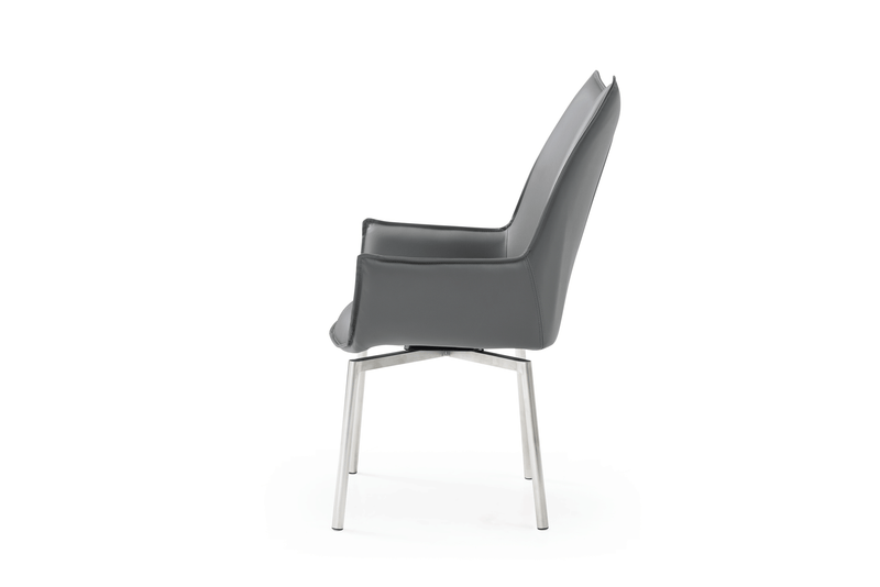 9087 Table Dark grey with 1218 swivel dark grey chair SET - p12870