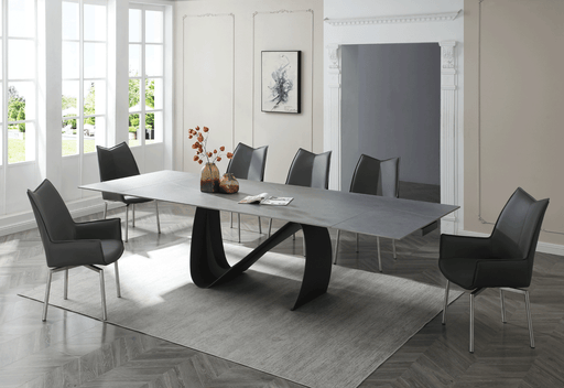 9087 Table Dark grey with 1218 swivel dark grey chair SET - p12870