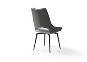 9087 Table Dark Grey With 1239 Swivel Blue Chairs Set - Gate FurnitureDining Room Set