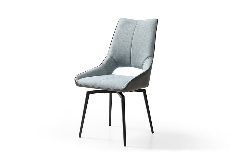 9087 Table Dark grey with 1239 swivel blue chairs SET - p12869