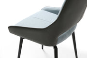 9087 Table Dark grey with 1239 swivel blue chairs SET - p12869