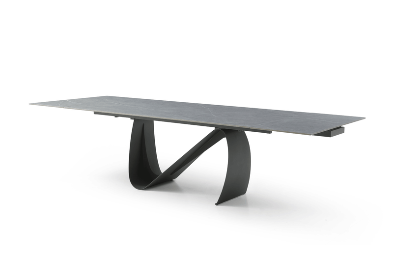 9087 Table Dark grey with 1239 swivel blue chairs SET - p12869