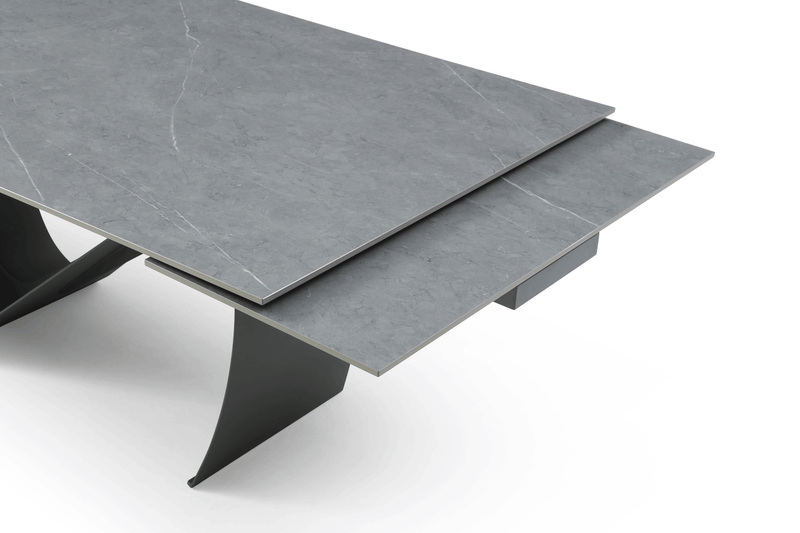 9087 Table Dark grey with 1239 swivel blue chairs SET - p12869