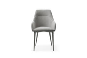 9087 Table Dark Grey With 1254 Chairs And Vulcano Buffet/Mirror Set - p14484