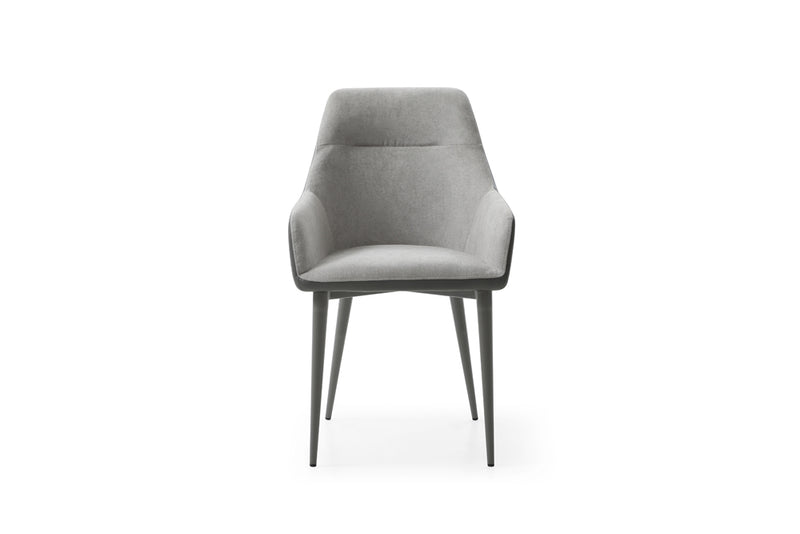 9087 Table Dark Grey With 1254 Chairs And Vulcano Buffet/Mirror Set - p14484